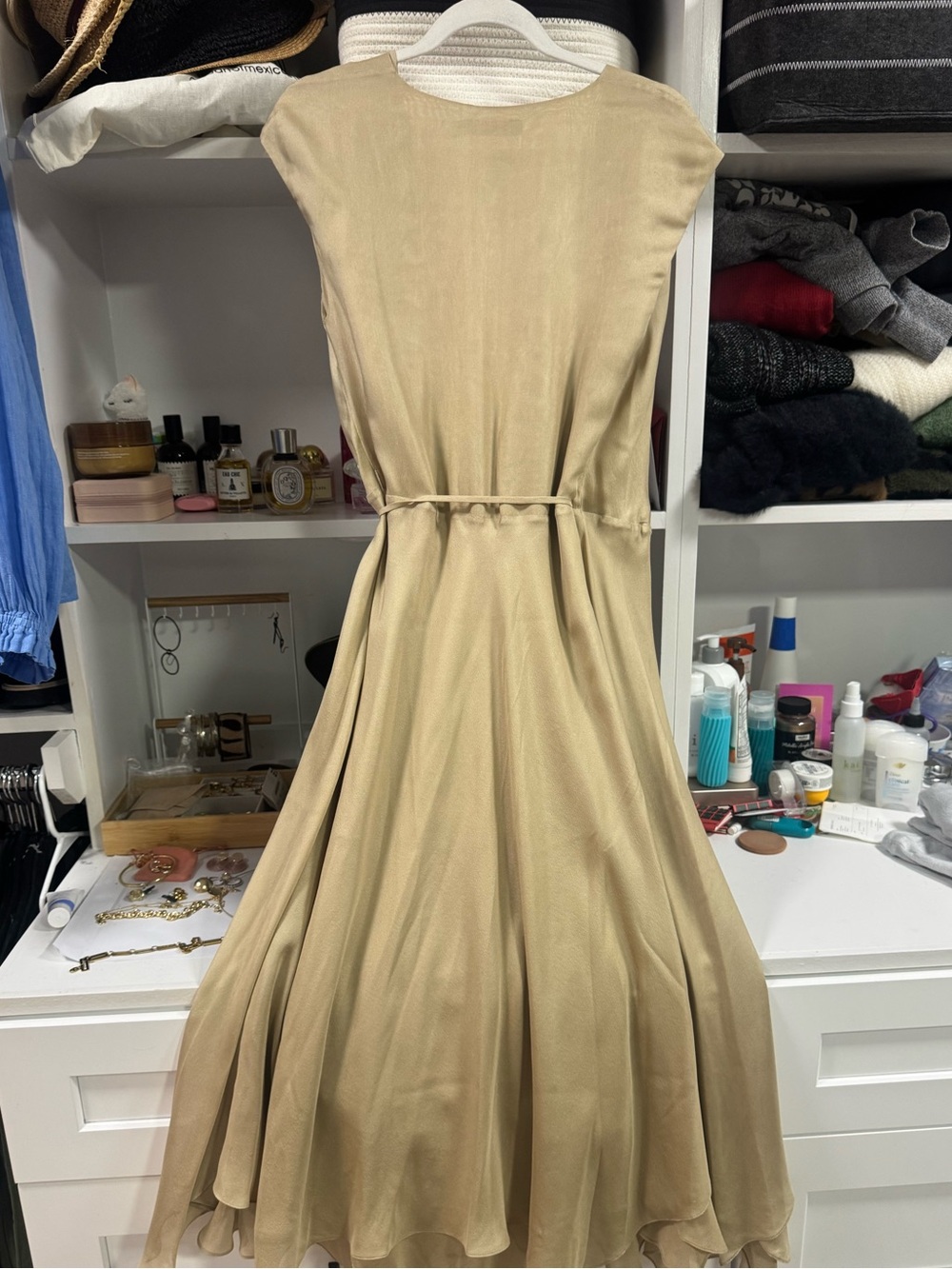 Polo Ralph Lauren Champagne Beige Layered Dress – Size 6 - Picture 5 of 8